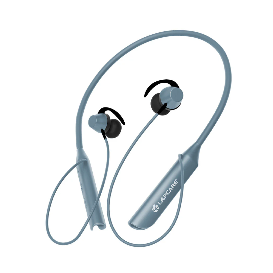 HOODS PLUS Wireless Neckband With 44Hrs Playtime, IPX4 Water Resistant - Light Blue (LNB-131)