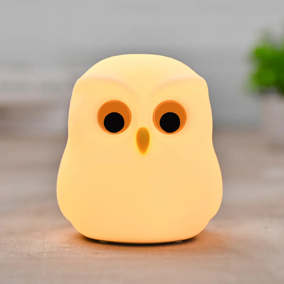 HootGlow: Adorable Owl LED Night Lamp with Rechargeable Battery for Cozy Bedroom Ambience & Gifting