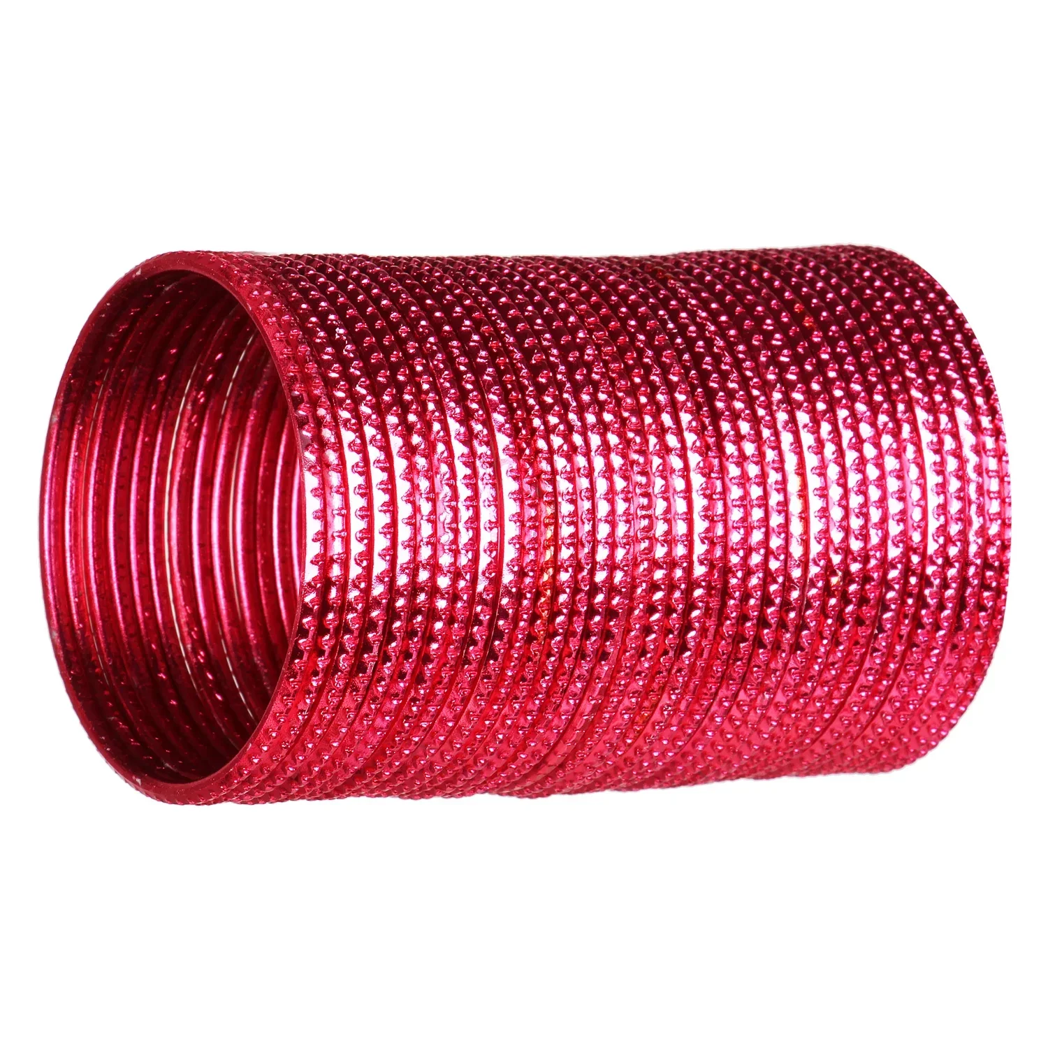 Hot Pink Metal Bangles Set (36 Pcs) – Bold & Ethnic Bangles - Image 4