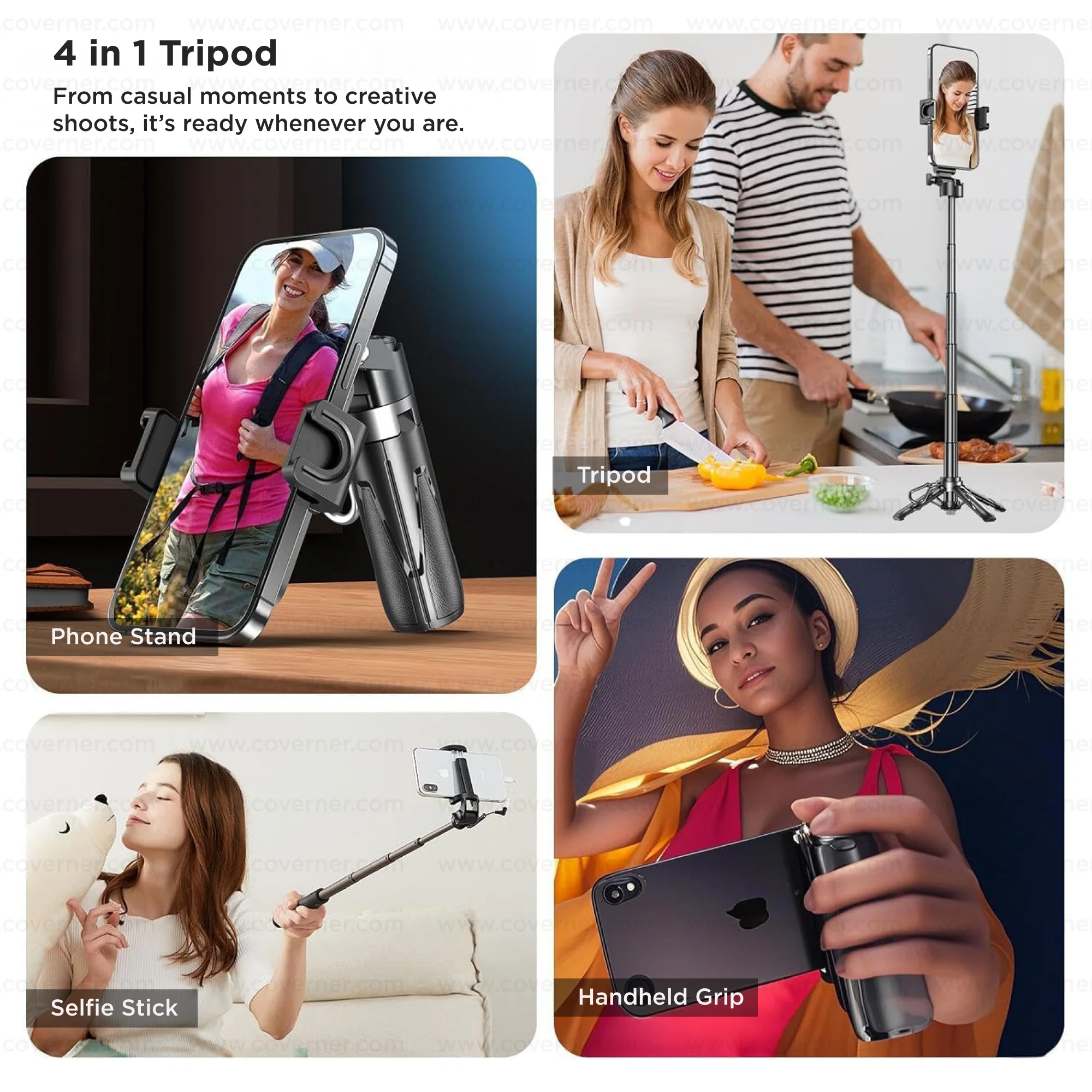 Hybrid Flex - Neo – 4-in-1 MagSafe Tripod, Selfie Stick, Wireless Grip & Camera Handle by Coverner India - Image 11
