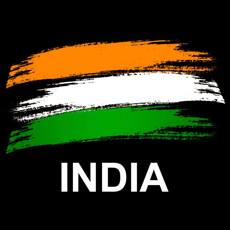 India Flag Polo T-Shirt Black - Image 2