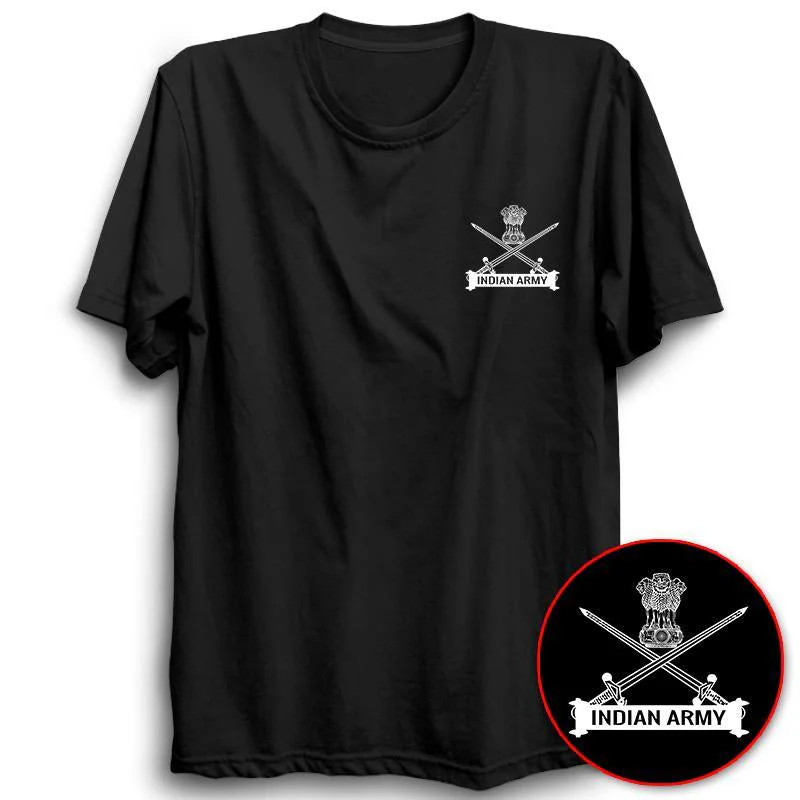 Indian Army Logo Half Sleeve Black