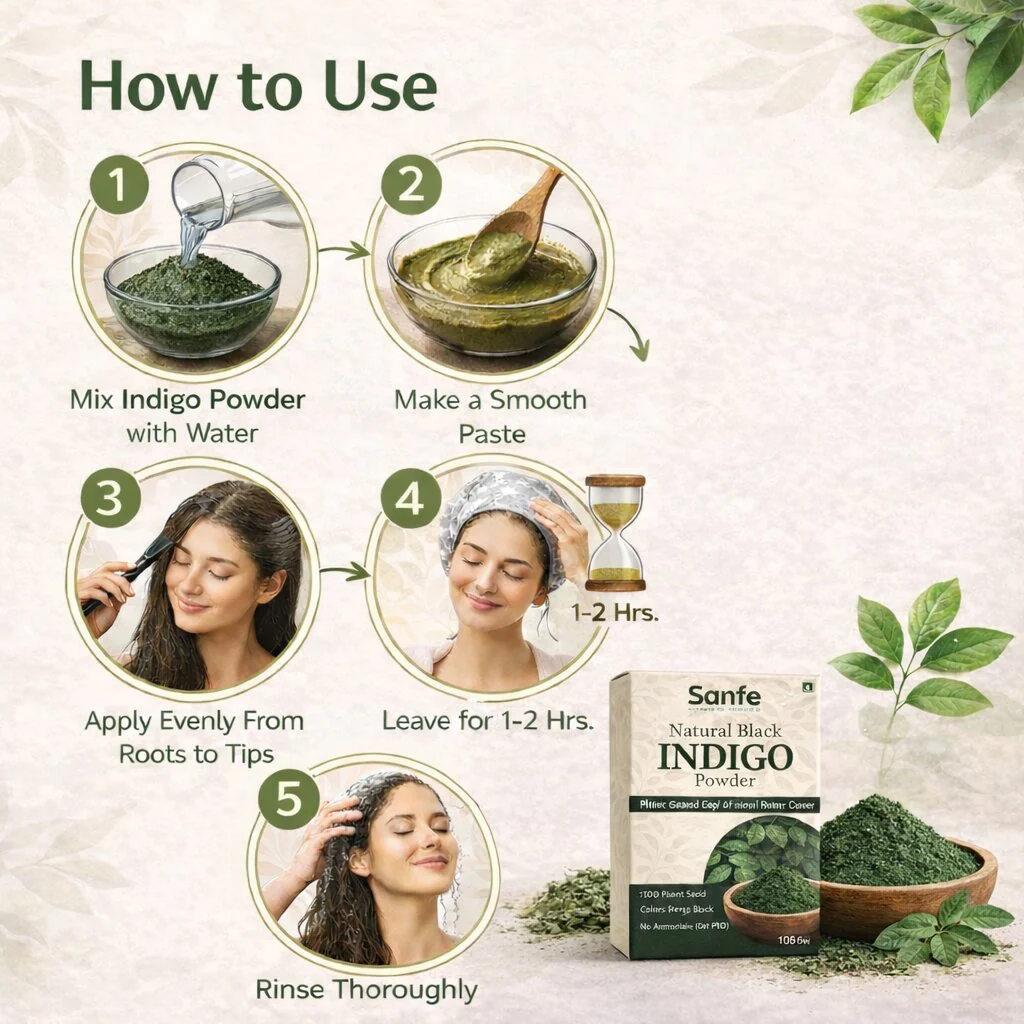 Indigo powder - Organic heena powder for black hair - 100g - Image 4