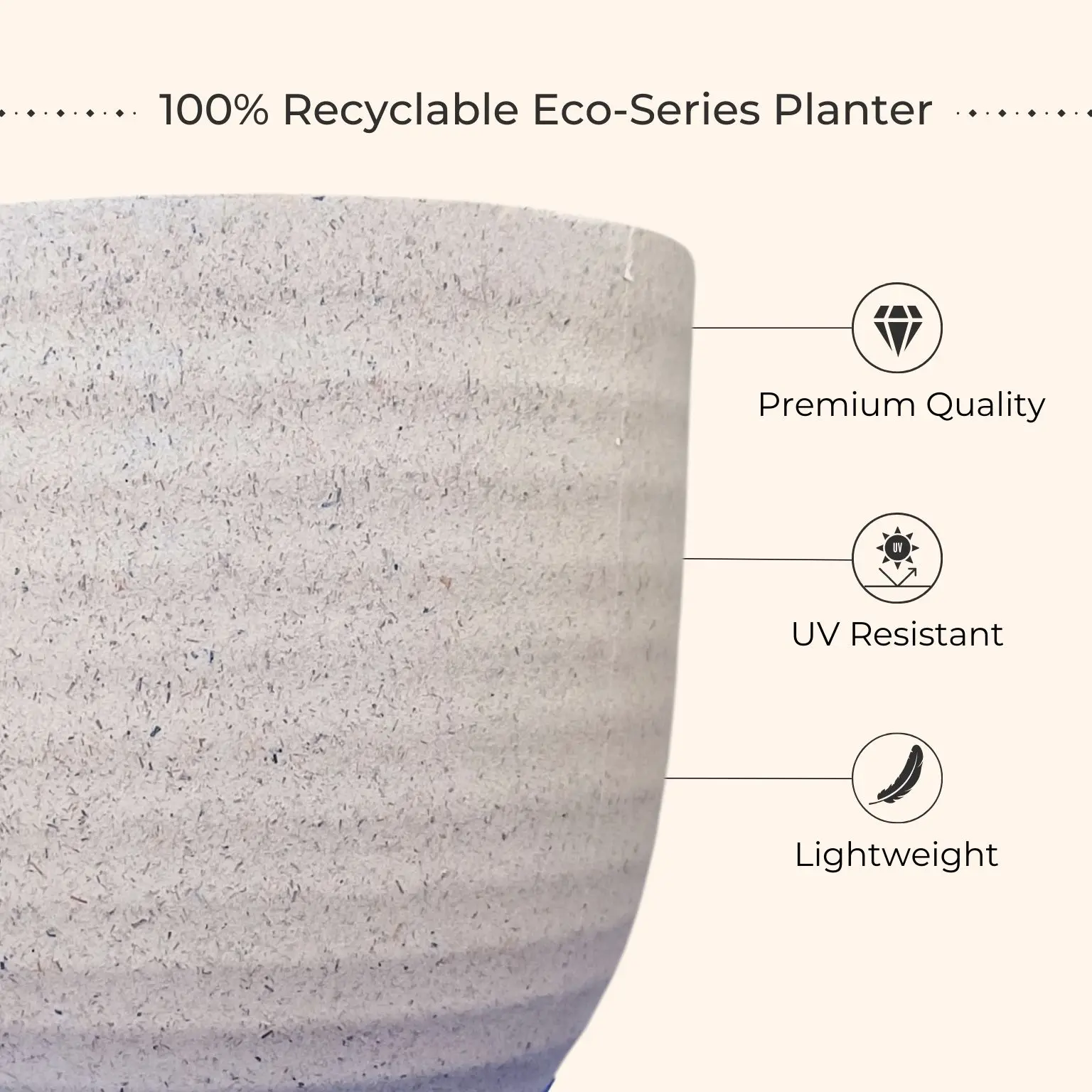 Indoor Small Pots (Cream) - Set of 3 - Image 3