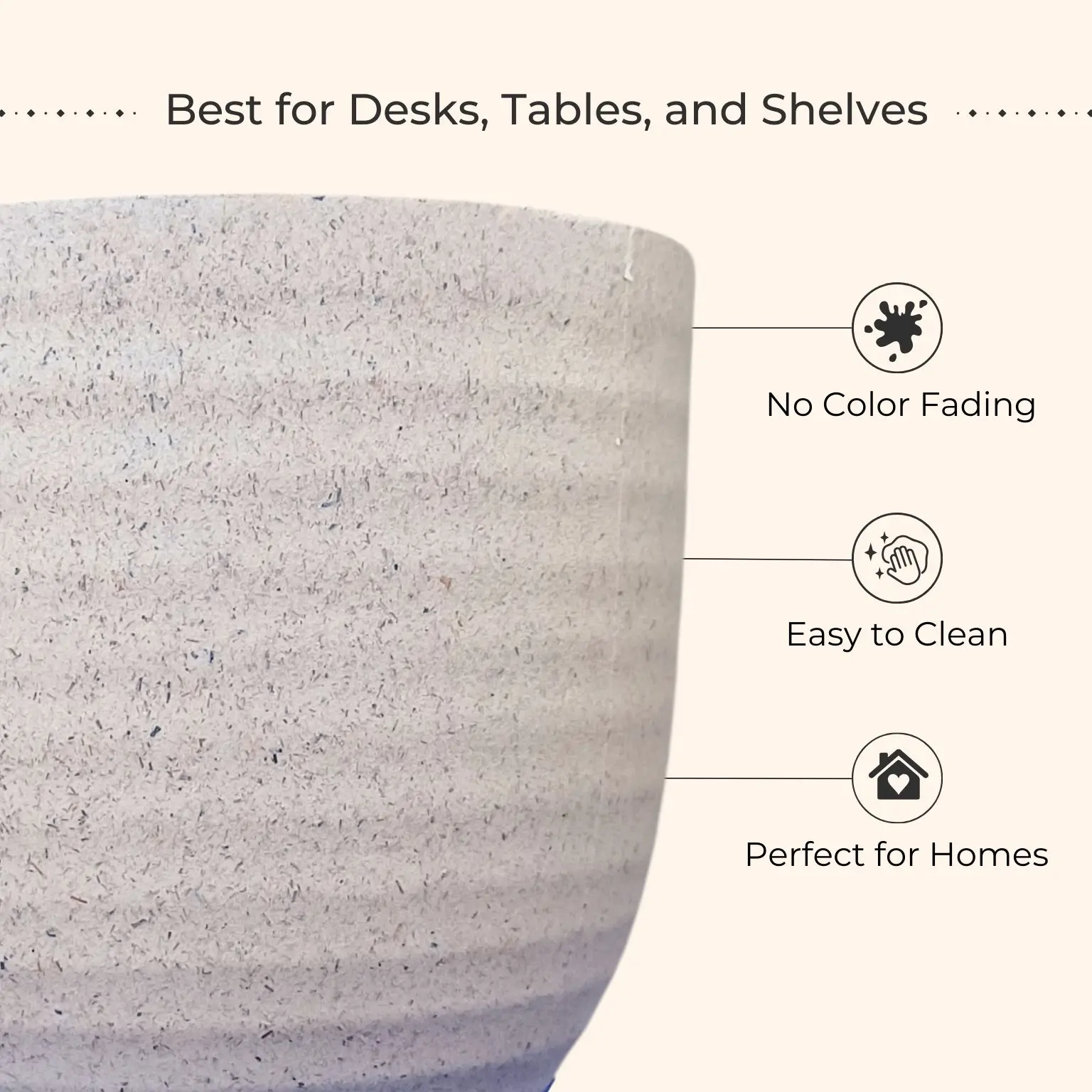 Indoor Small Pots (Cream) - Set of 4 - Image 4