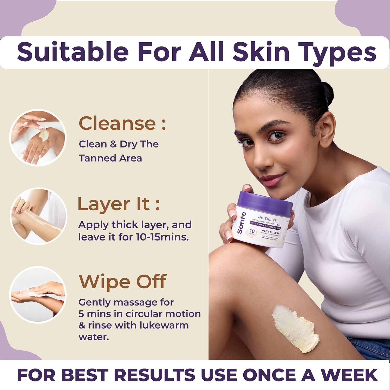 Instalite Detan Wipe-off cream 200g (Pack of 4) - Image 5