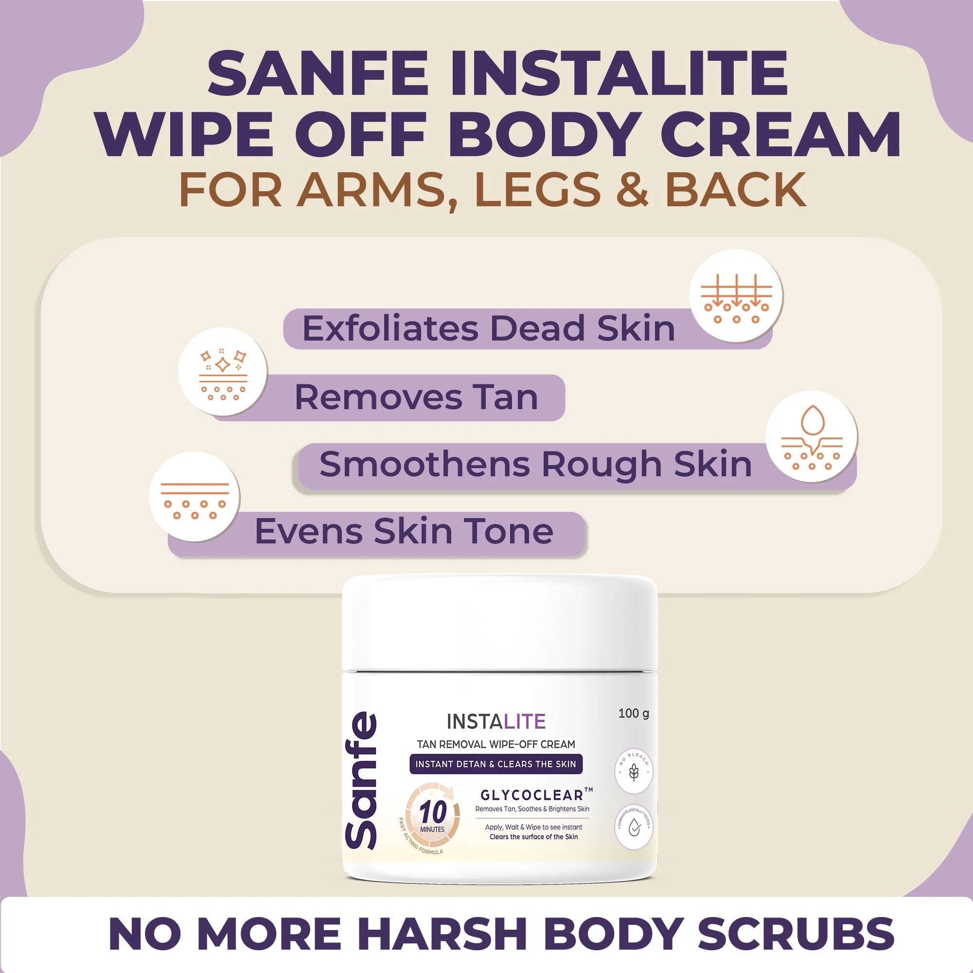 -Instalite Wipe Off Detan Body Cream 100gm - Image 4