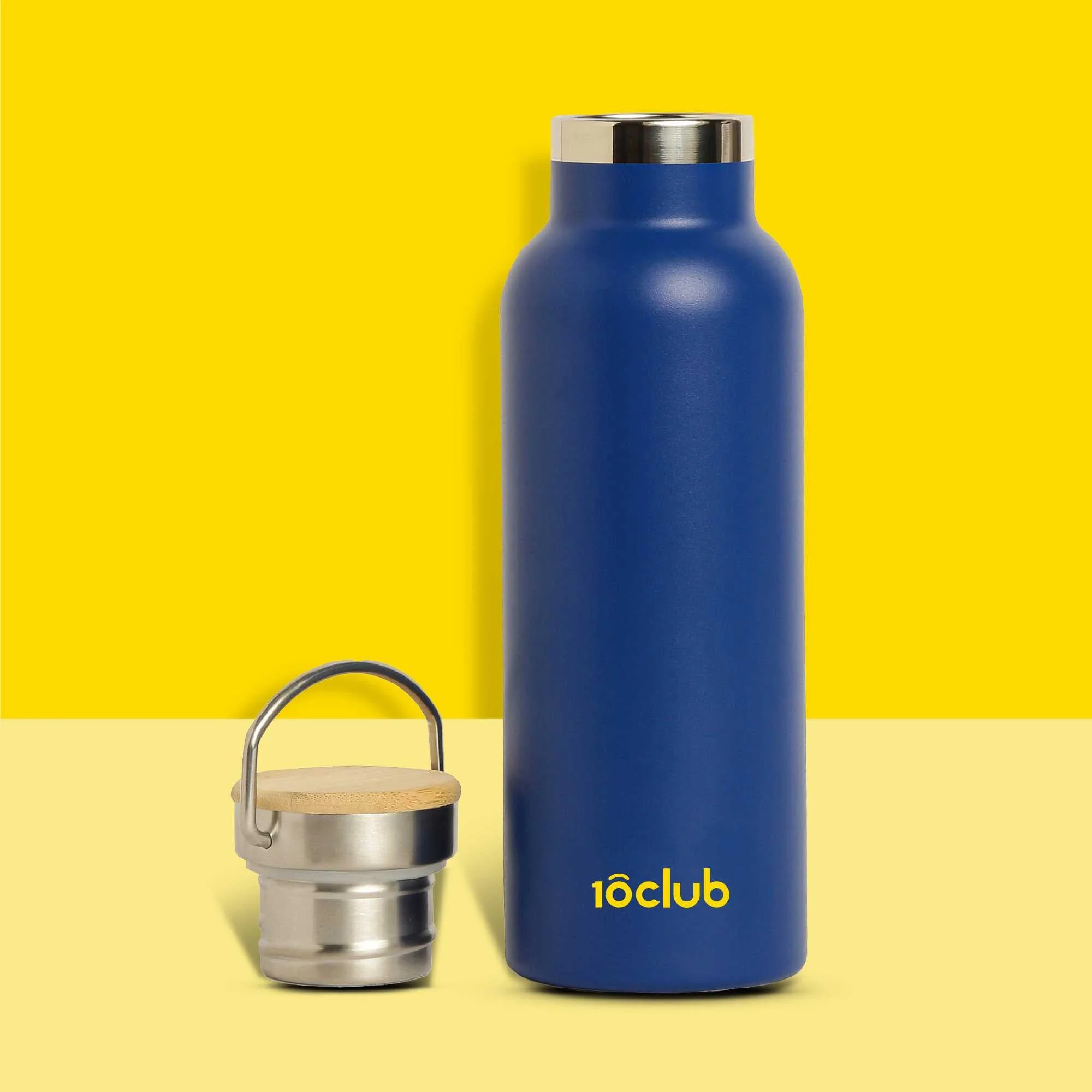 Insulated Bamboo Lid Water Bottle - Image 3