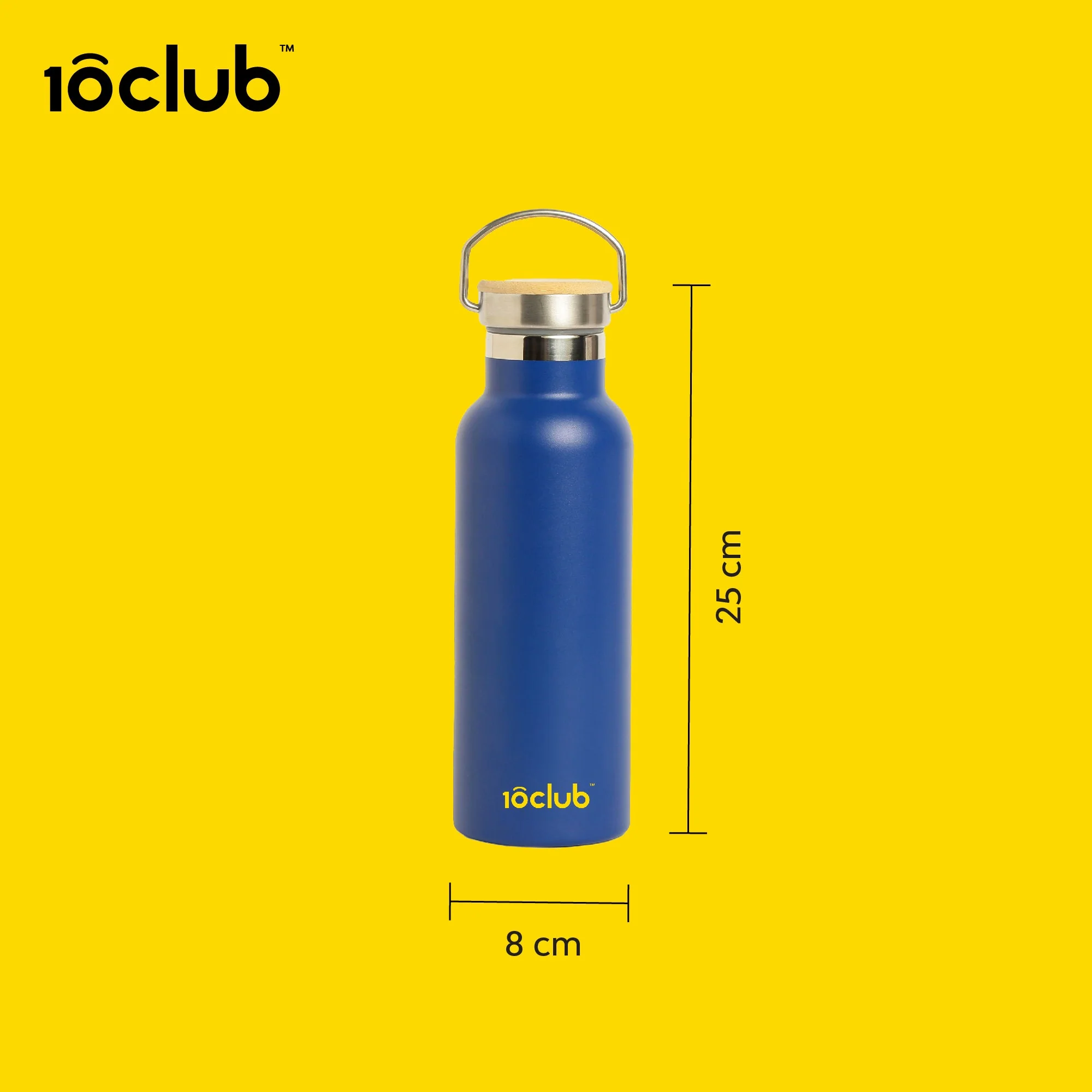 Insulated Bamboo Lid Water Bottle - Image 7