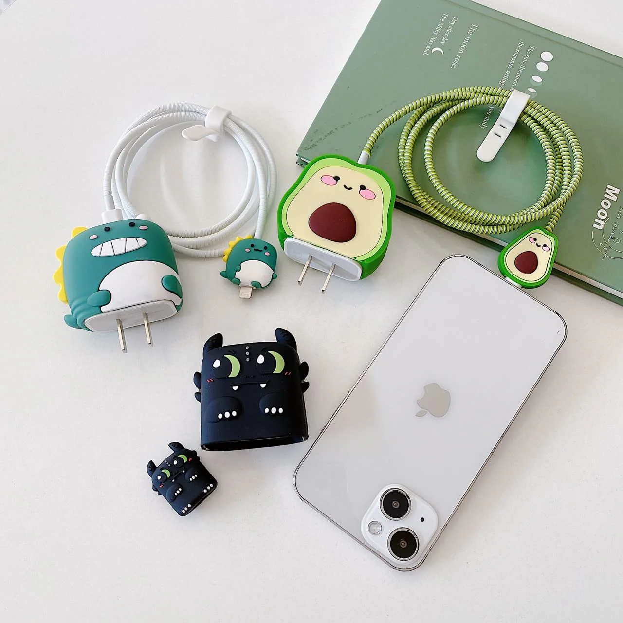 Iphone Charger Case Cover - Avacado - 4 Piece Set (With Wire Protector) - Image 6