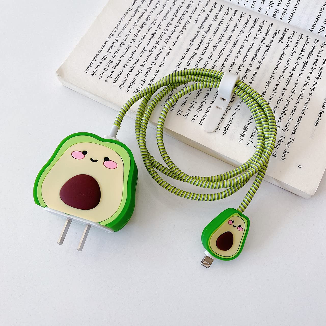 Iphone Charger Case Cover - Avacado - 4 Piece Set (With Wire Protector) - Image 9
