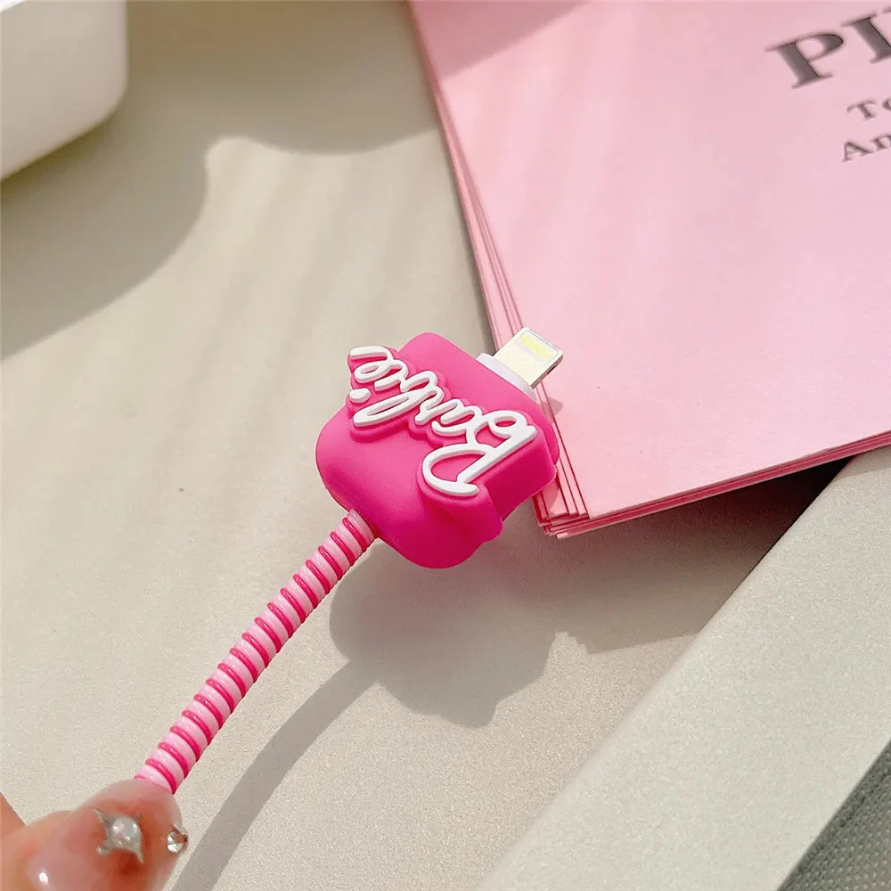 Iphone Charger Case Cover - Barbie - 4 Piece Set (With Wire Protector) - Image 3