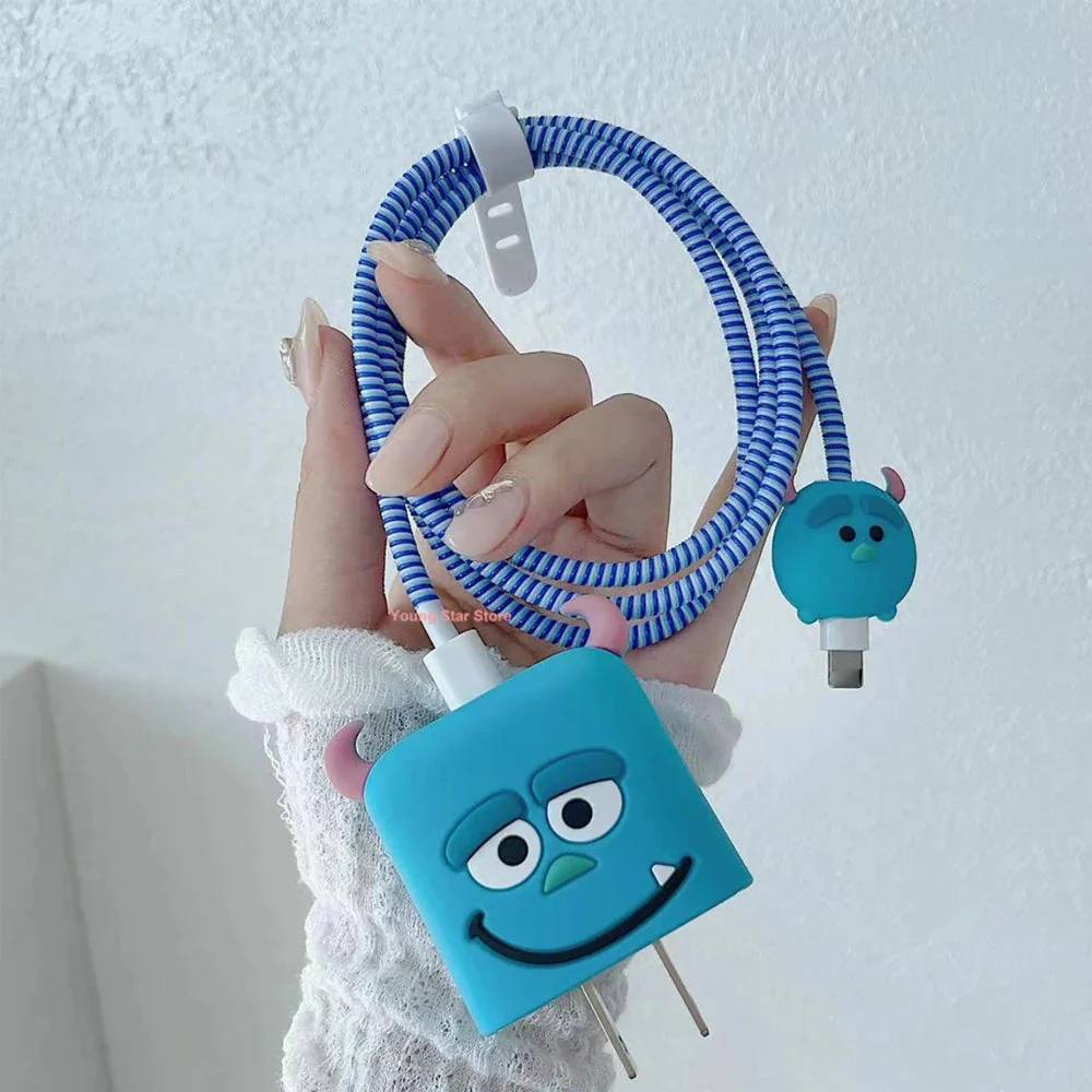 Iphone Charger Case Cover - Blue Monster - Without Wire Protector
