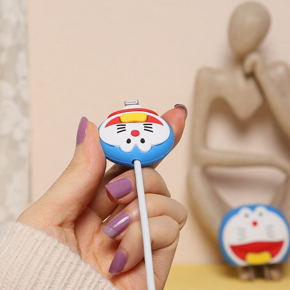 Iphone Charger Case Cover - Doraemon - 4 Piece Set (With Wire Protector) - Image 5