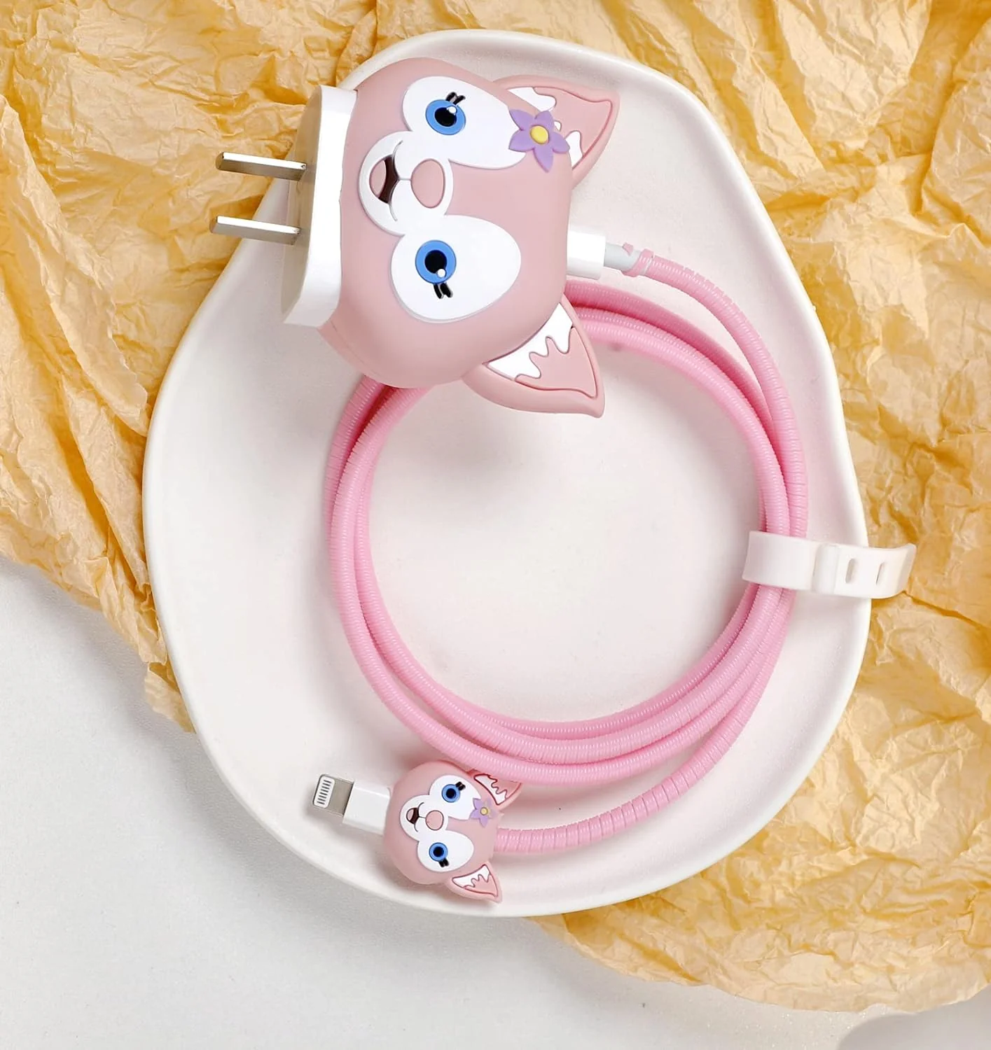 Iphone Charger Case Cover - Lina Bell - 4 Piece Set (With Wire Protector) - Image 3