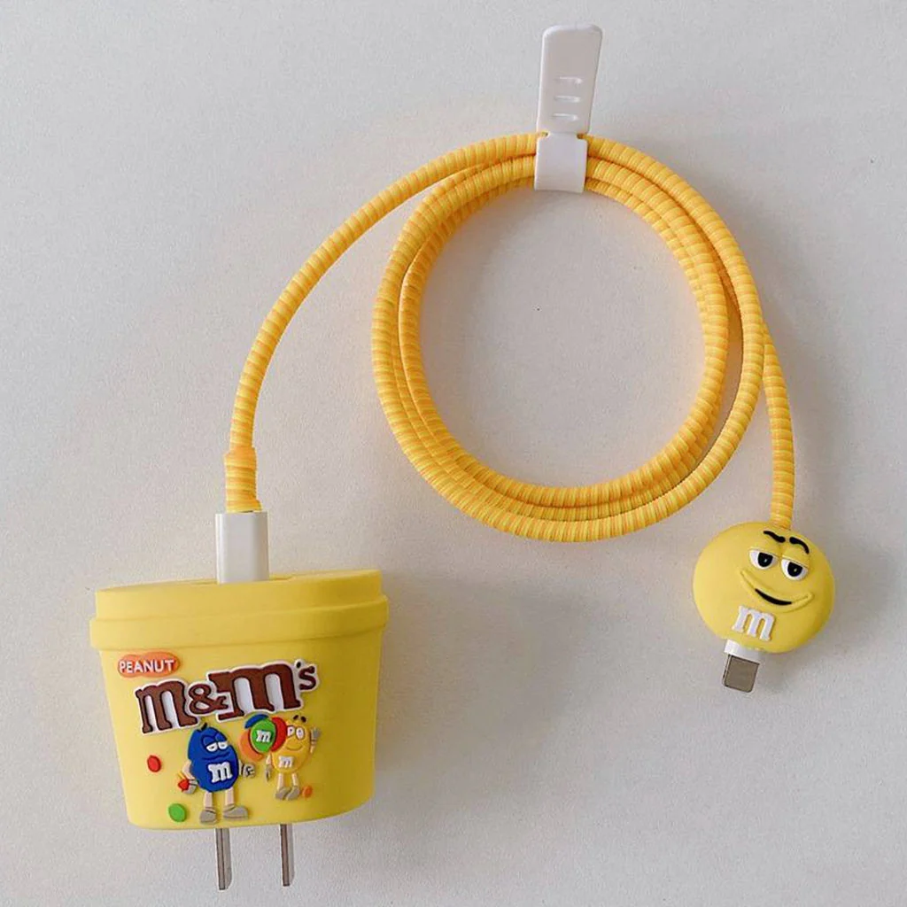 Iphone Charger Case Cover - M&M's - 4 Piece Set (With Wire Protector) - Image 6