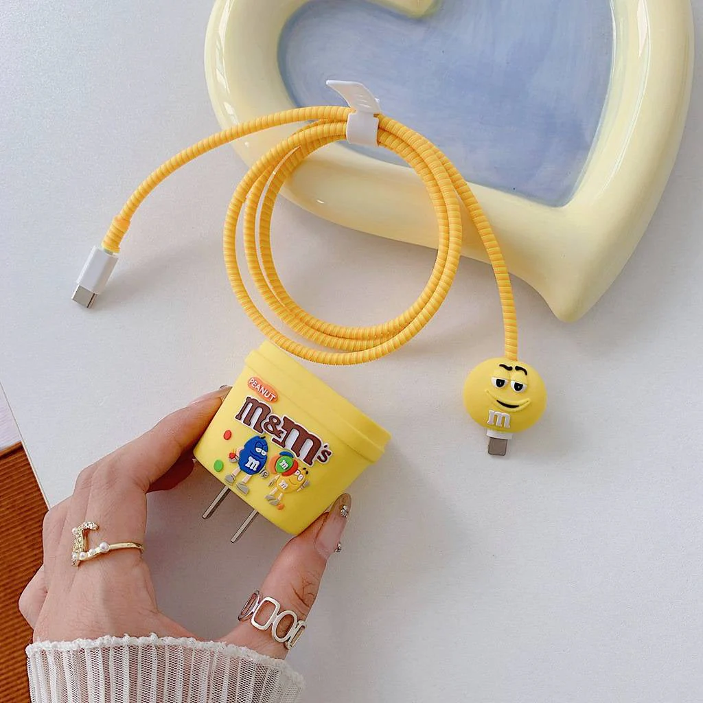Iphone Charger Case Cover - M&M's - 4 Piece Set (With Wire Protector) - Image 8