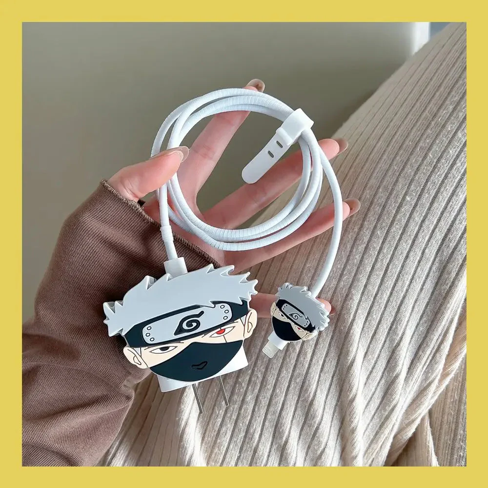 Iphone Charger Case Cover - Naruto & Kakashi - 4 Piece Set (With Wire Protector) - Image 3