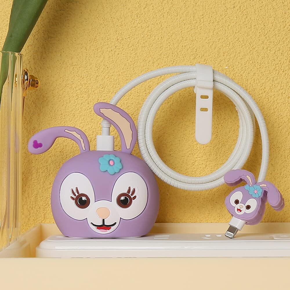 Iphone Charger Case Cover - Star Rabbit - 4 Piece Set (With Wire Protector) - Image 2