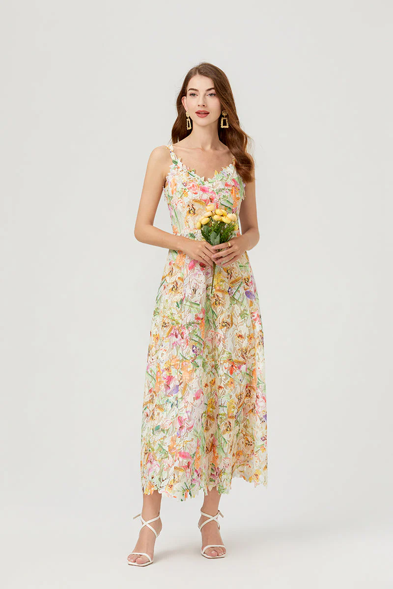 Iris Lace Embroidery Dress - Image 13