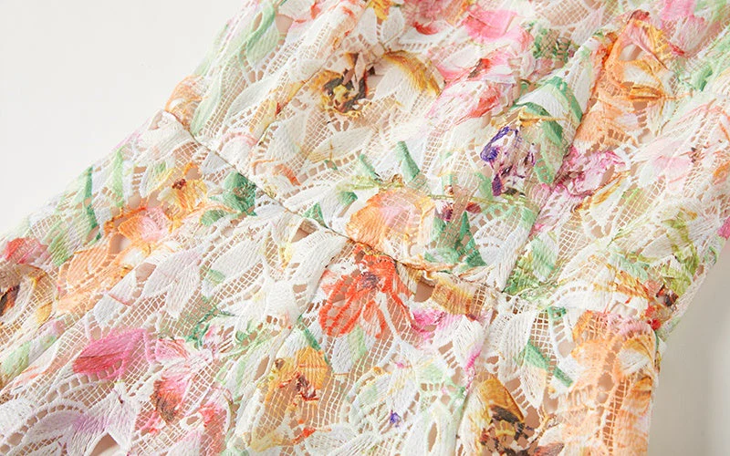 Iris Lace Embroidery Dress - Image 15