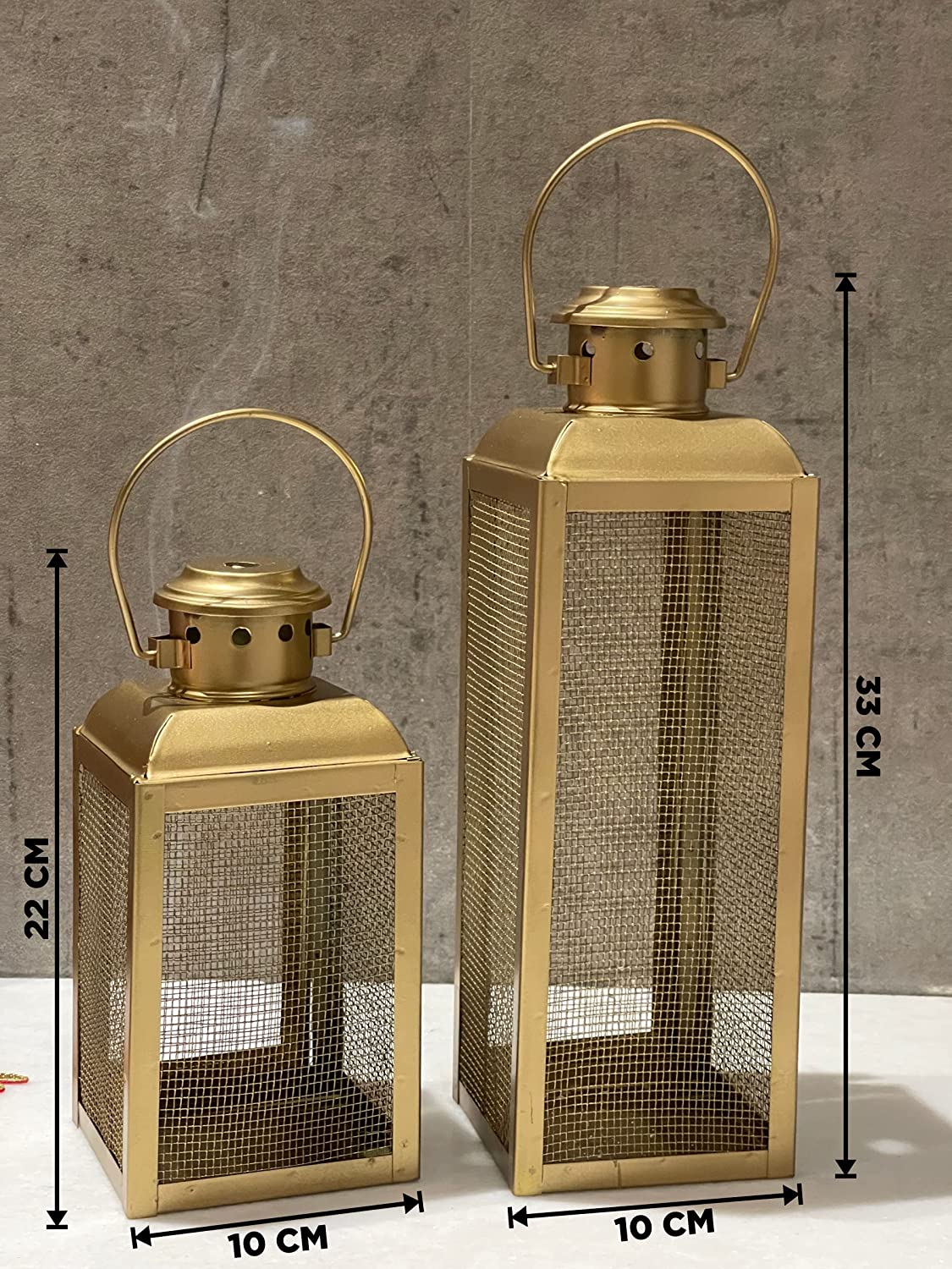 Iron Lanterns and Candle Tealight Holders (Set of 2) - Image 2