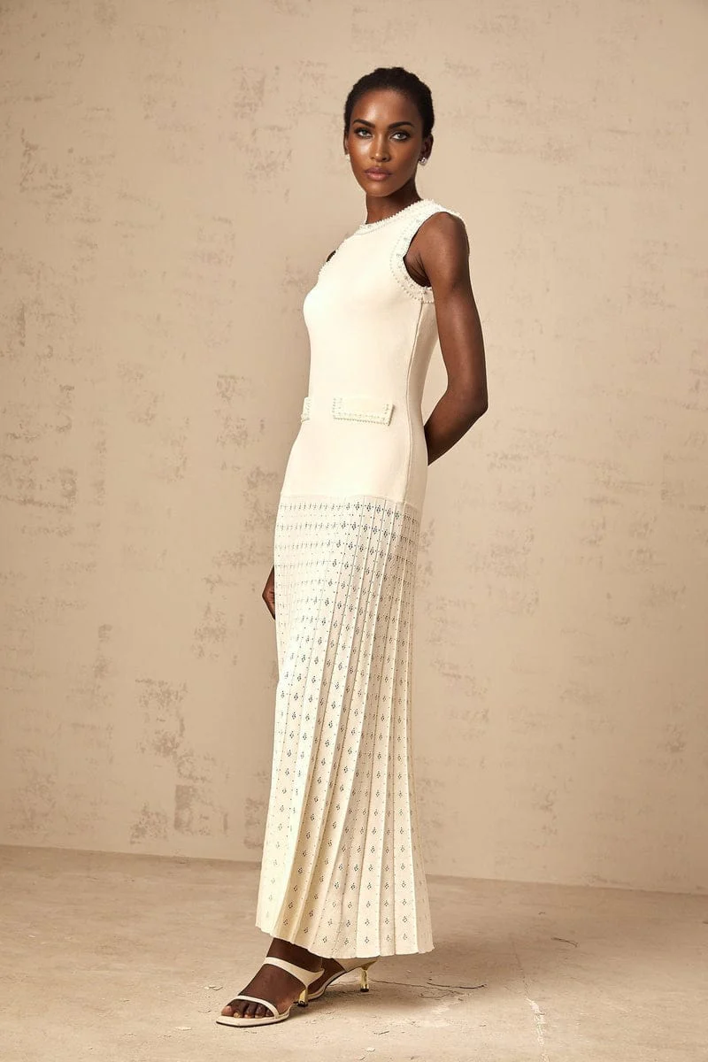Isabelle Sandro Beaded Knit Maxi Dress - Image 3