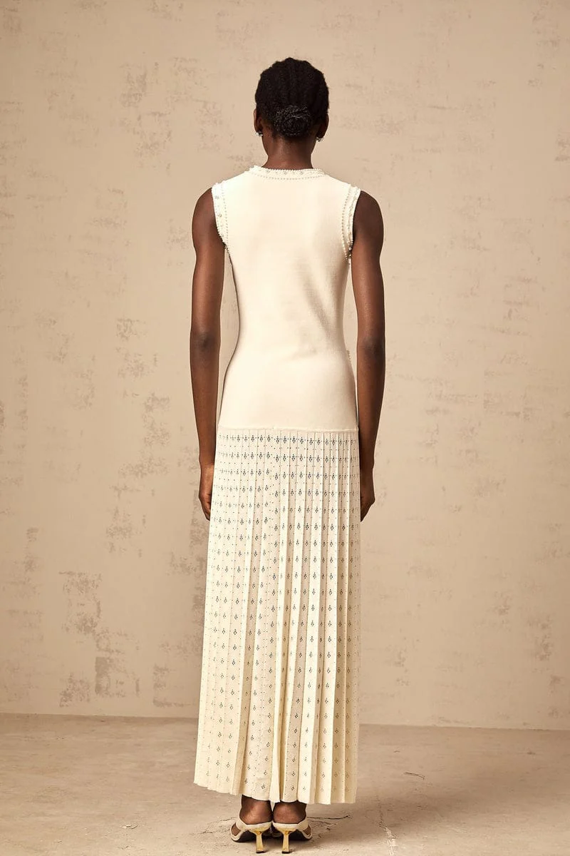 Isabelle Sandro Beaded Knit Maxi Dress - Image 4