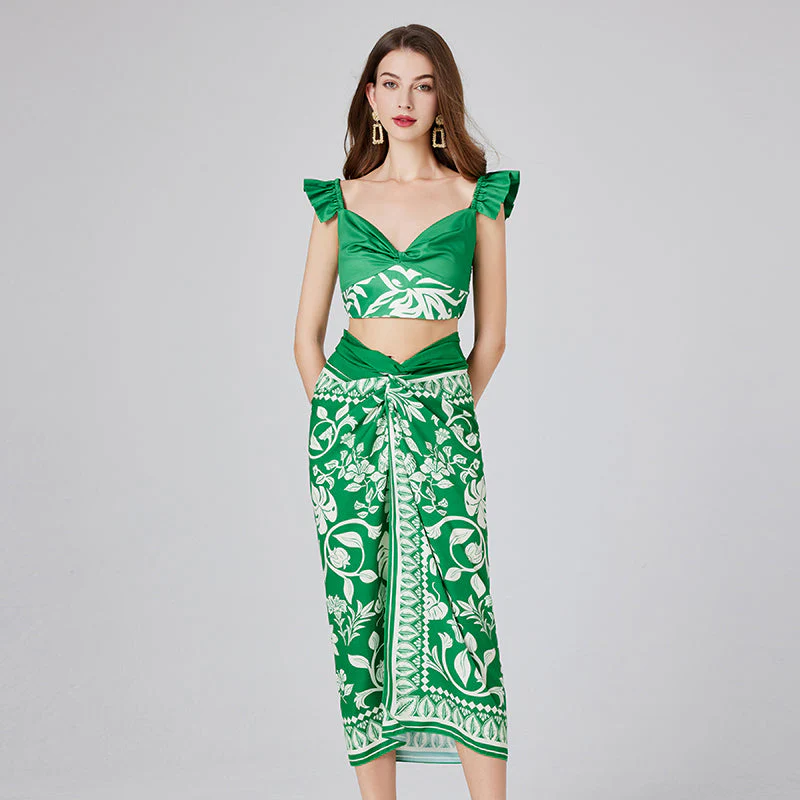 Itzel Printed Beach Cover Up Set - Image 5