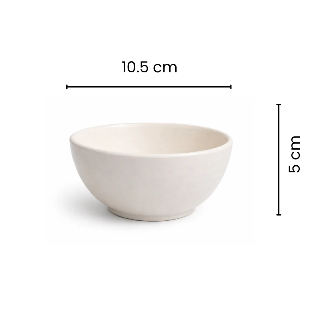Ivory Ceramic Bowl Set of 2 | Minimalist Serving Bowls - Image 3