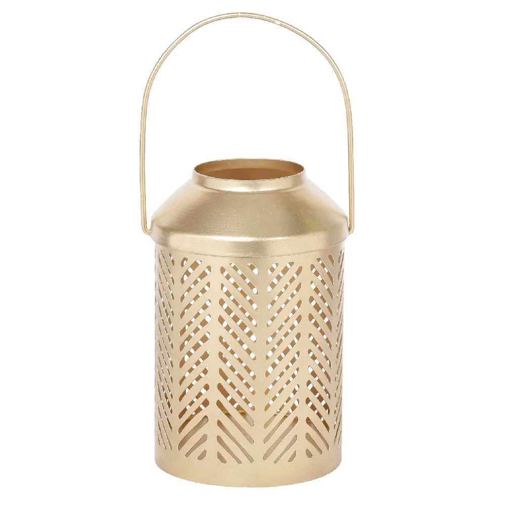 Jaali Leaf Metal Lantern - Image 4