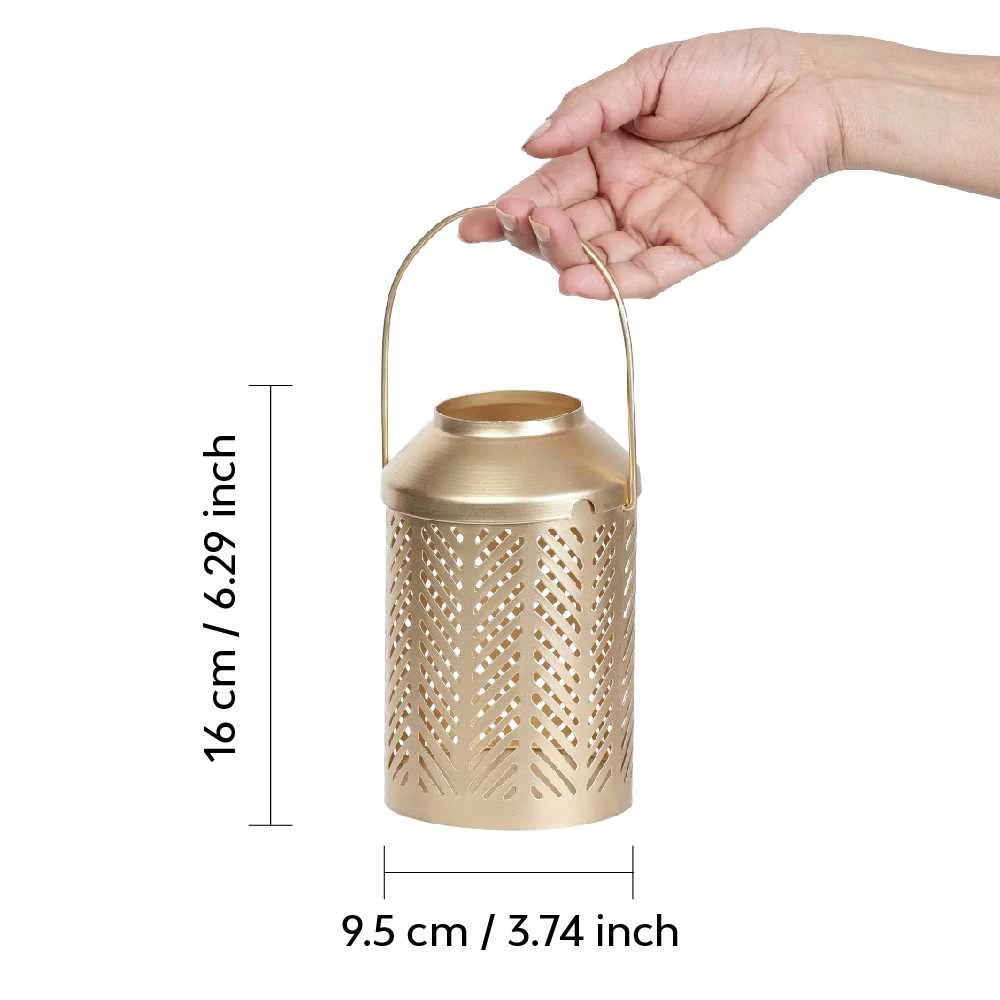 Jaali Leaf Metal Lantern - Image 7