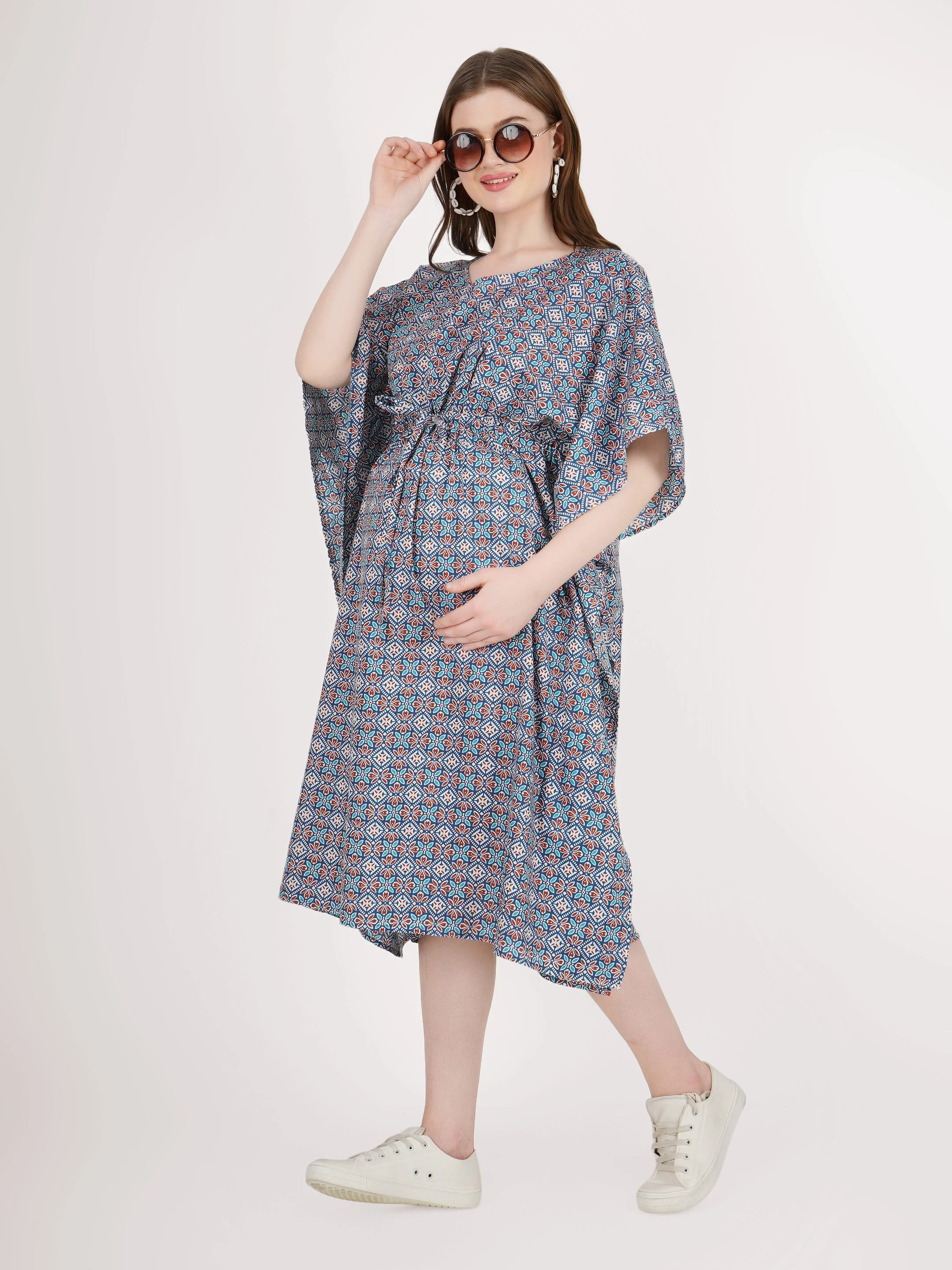 Jacha Bacha Blue Kaftan Maternity Dress - Image 6
