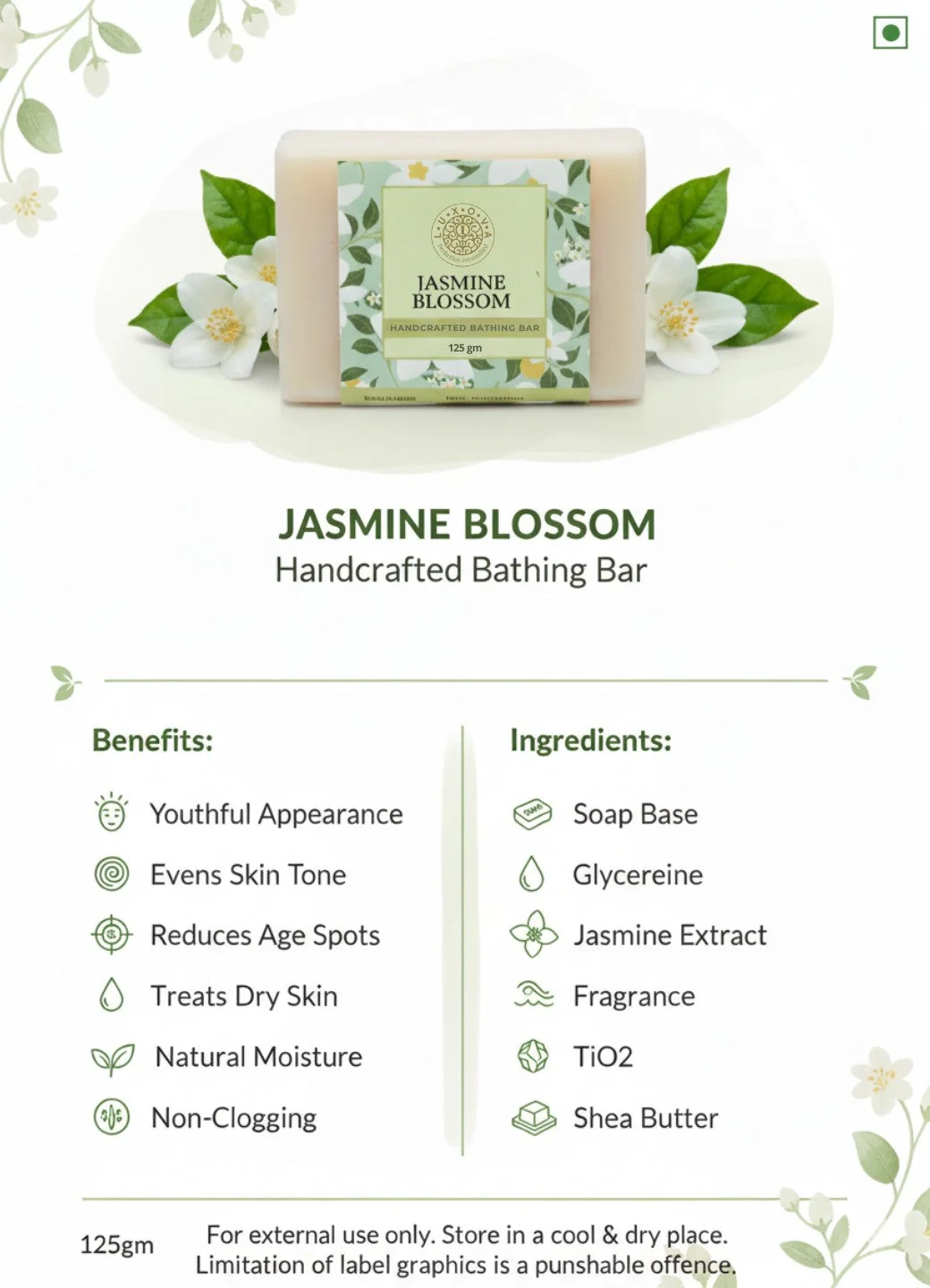 Jasmine Blossom Bathing Soap - 125 g - Image 3