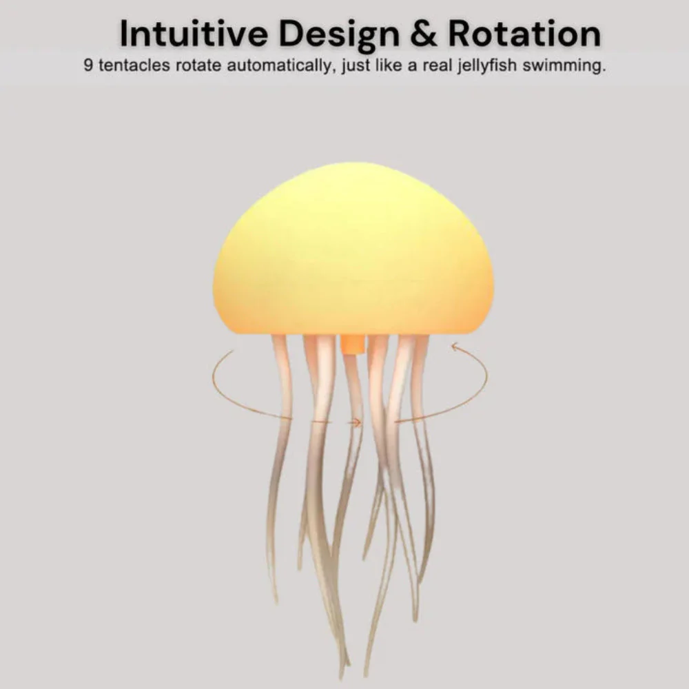 Jelly: Viral RGB Jellyfish Lamp with Voice Control, Dancing Legs & USB-C Rechargeable Design (Hanging + Base) - Image 4