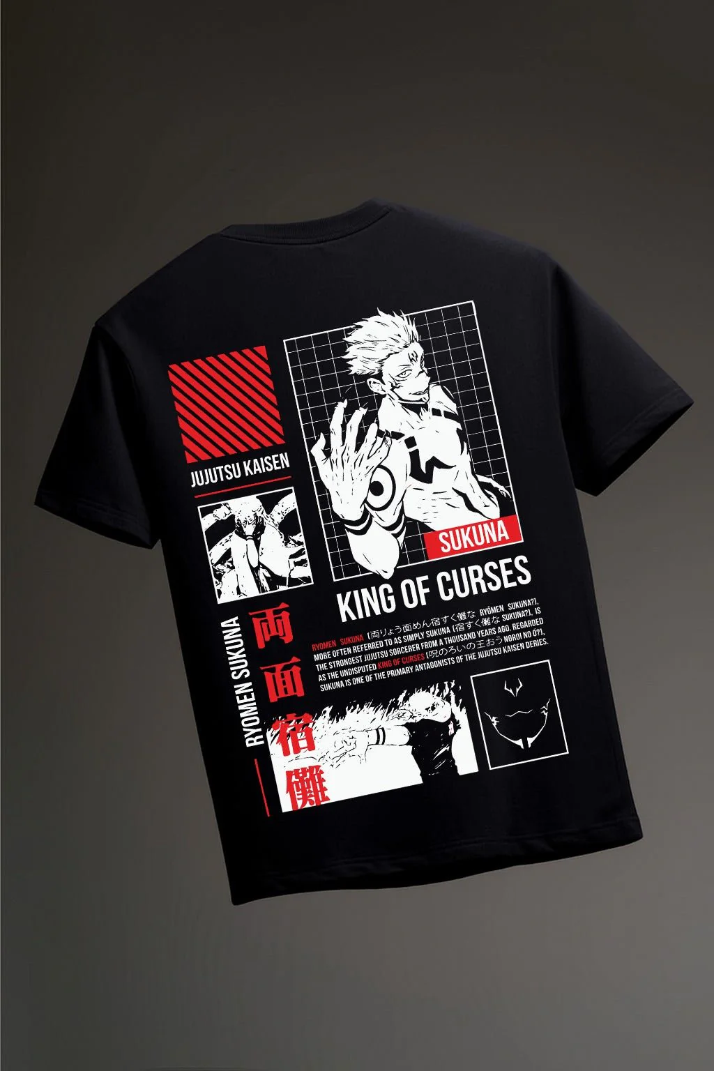 Jujutsu Black Oversize T-Shirt - Image 2