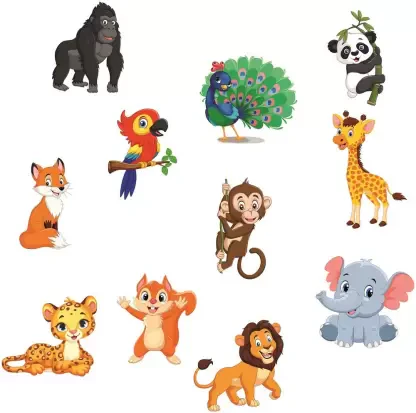 Jungle Safari Themed Set With Posters And Happy Birthday Banner, Cake Topper (Pack of 16) - Image 4