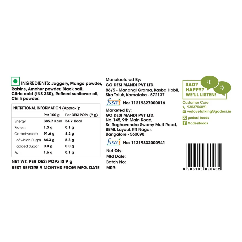 Kaccha Aam Popz | 100% Natural - Sour Raw Mango & Jaggery | Hand-made | 50 PCS -400 gms - Image 4