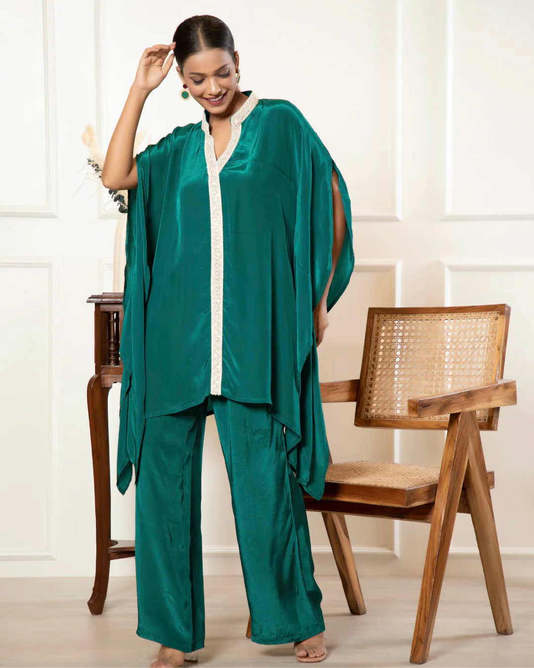 Kaftan Style Co-ord Set in Crepe – Two Piece Comfort Wear - Image 8