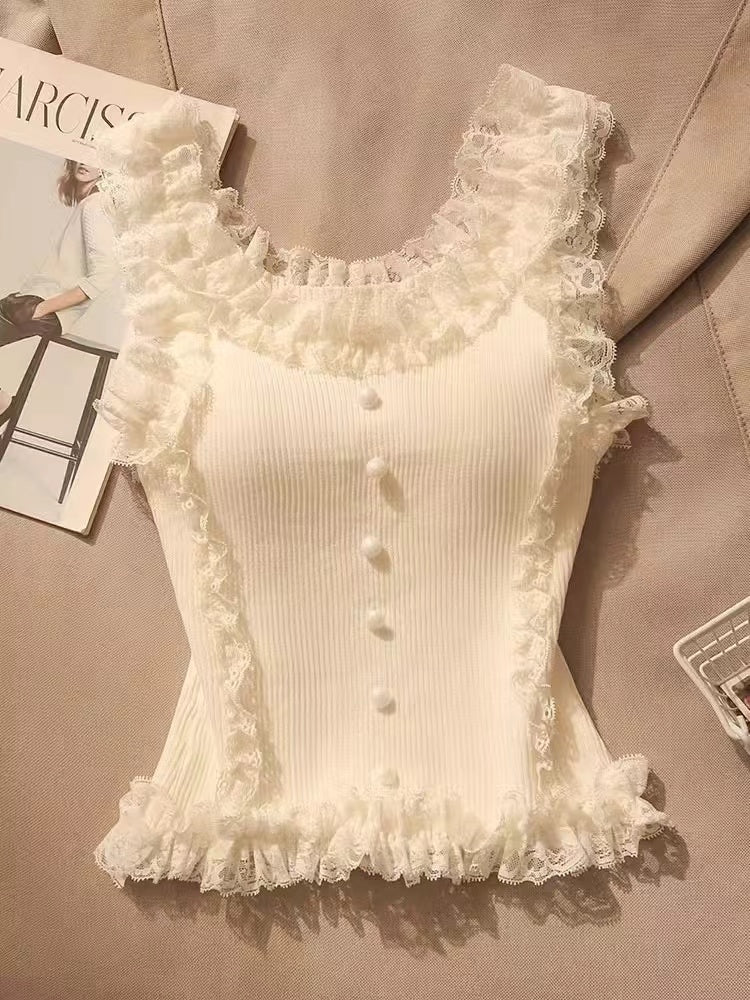 Kaia Ruffled Built In Bra Top