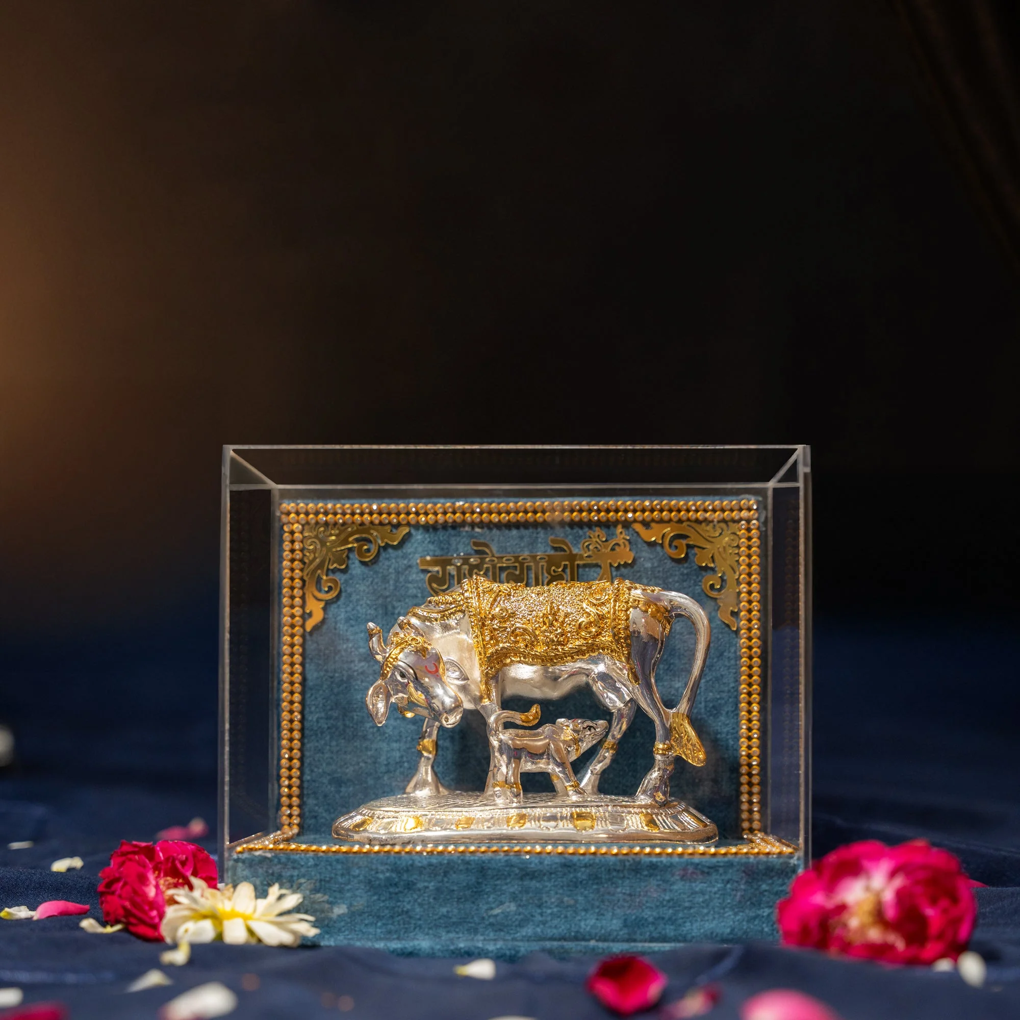 Kamdhenu Cow with Vastu Calf , Vastu Items for Home for Good Luck - Offers Wealth, Prosperity, Health, Peace
