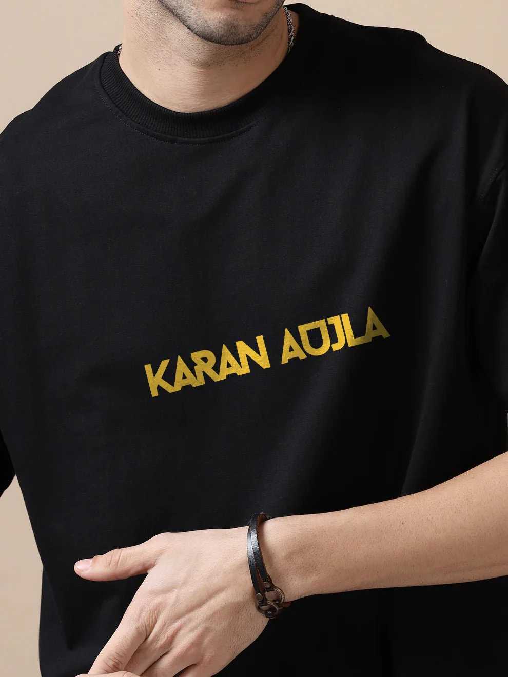 Karan Ajula Black Oversize T-Shirt - Image 4