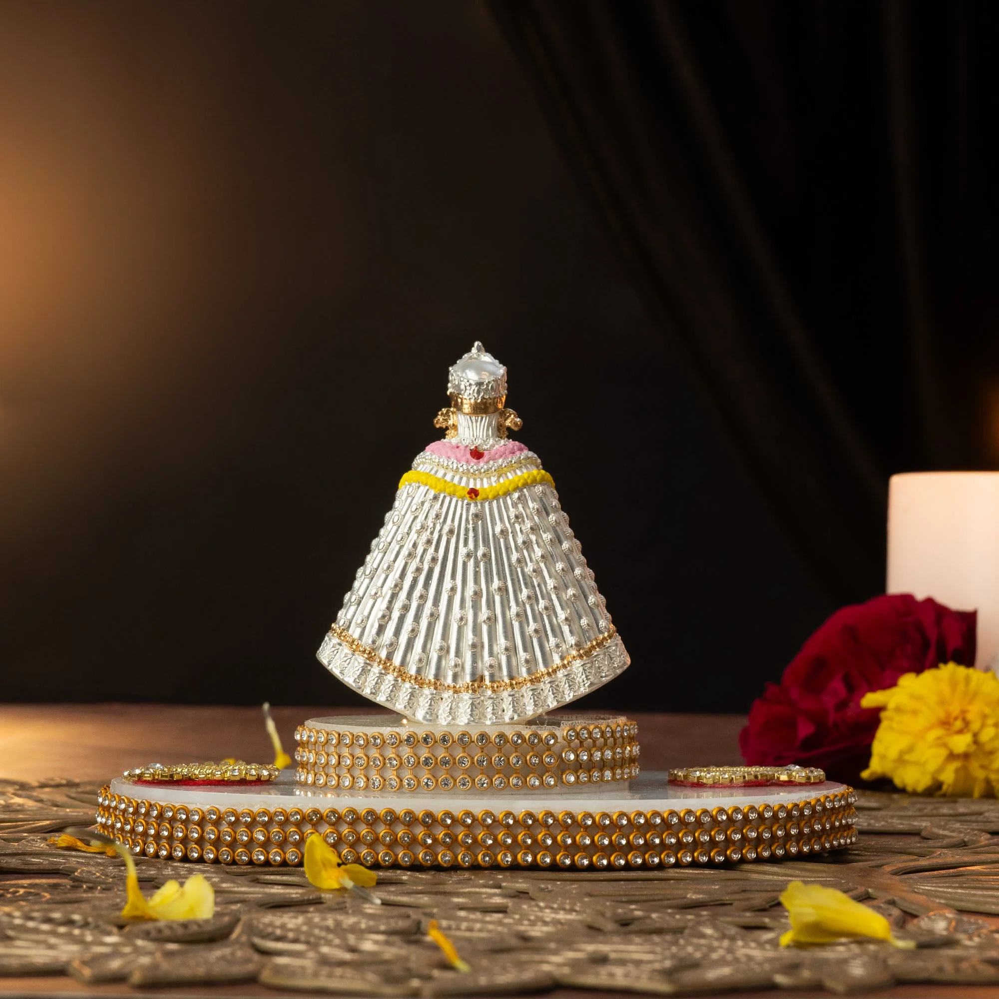 Khatu Shyam Red Box Gold And Silver Coated - Image 2