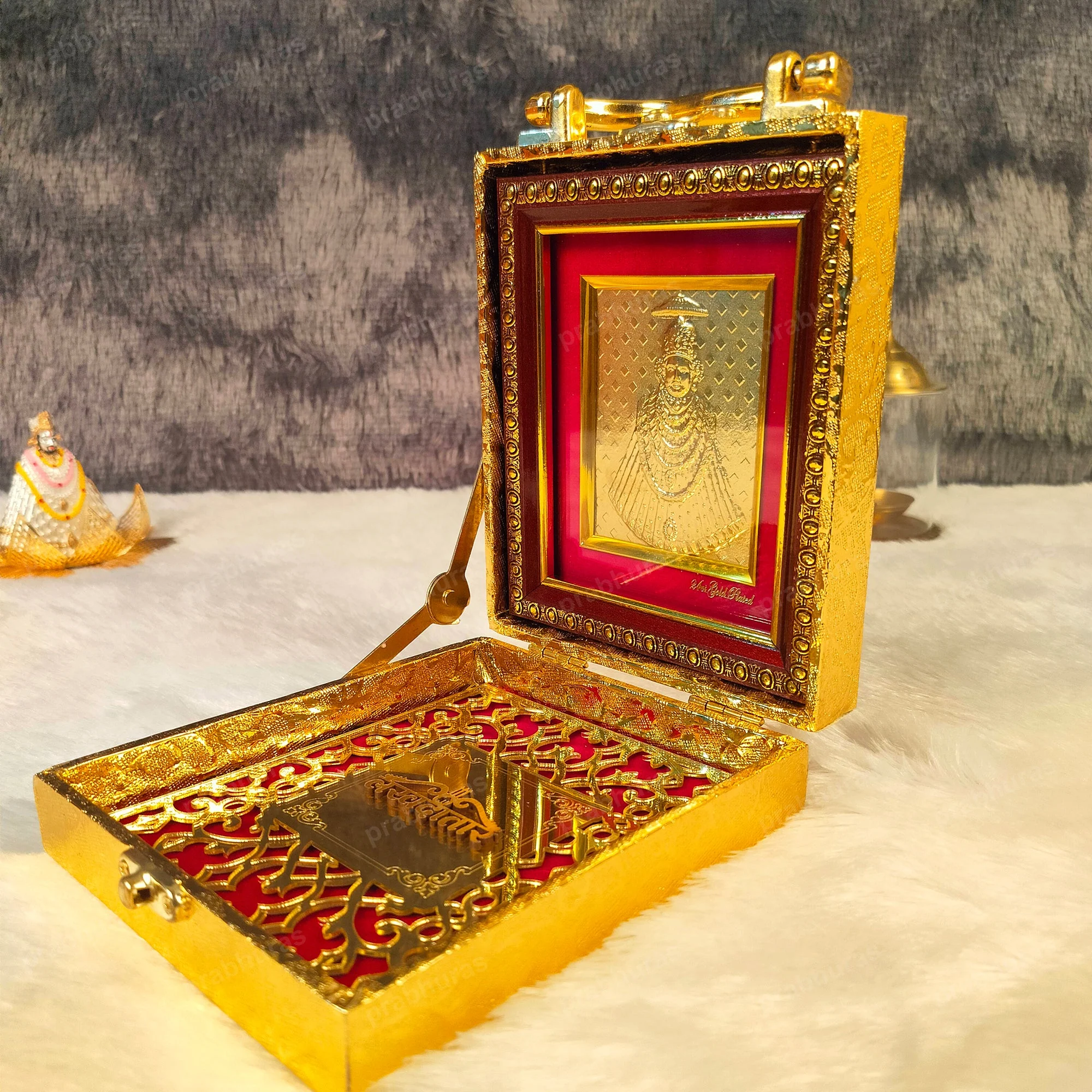 Khatu Shyam With Attachi Gift Box Gold Coated - Image 2