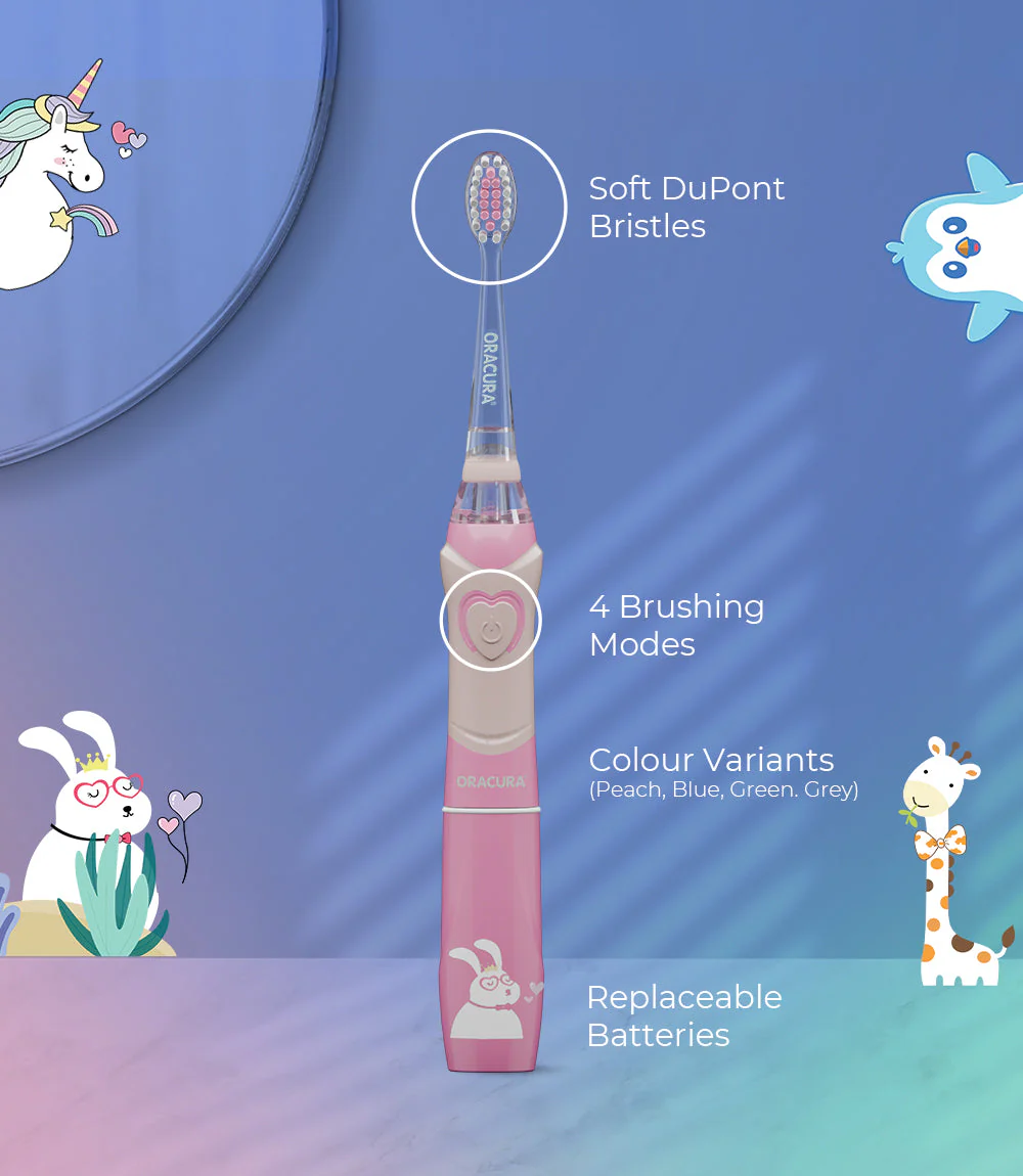 Kid-Friendly Combo KSB100 Kids Sonic Electric Toothbrush - Image 6