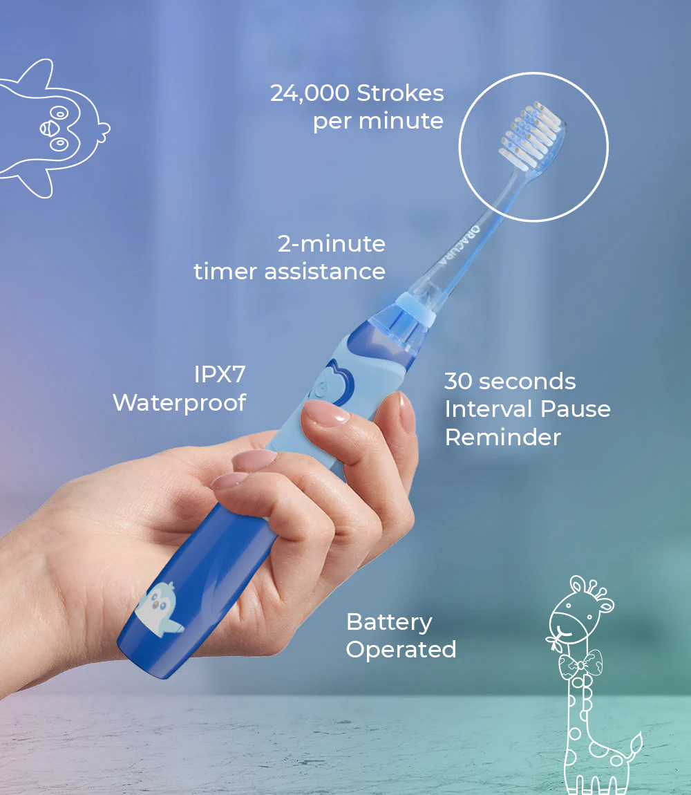 Kid-Friendly Combo KSB100 Kids Sonic Electric Toothbrush - Image 8
