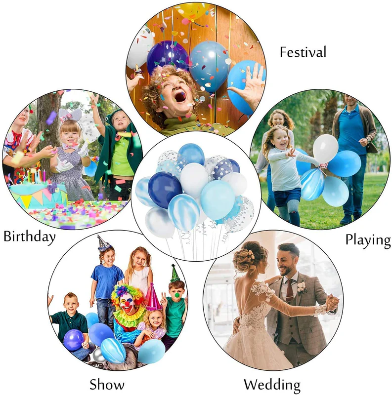 Kids 1st Birthday Balloon Banquet (Blue) (Pack of 9) - Image 5