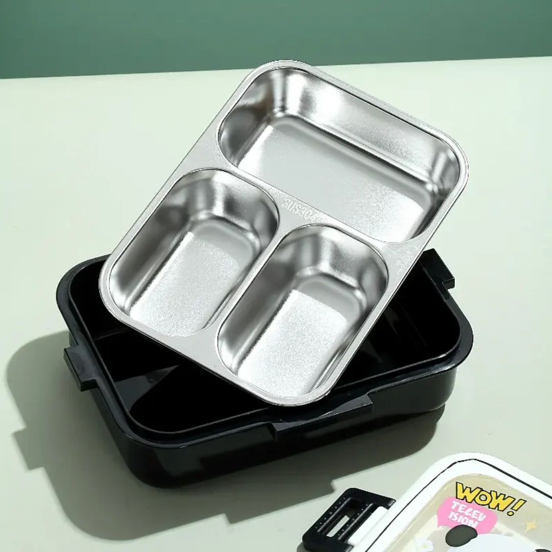 Kids Bento Lunch Box – Cute Leakproof Design with Spoon & Sauce Container | Panda, Astronaut, Unicorn - Image 3
