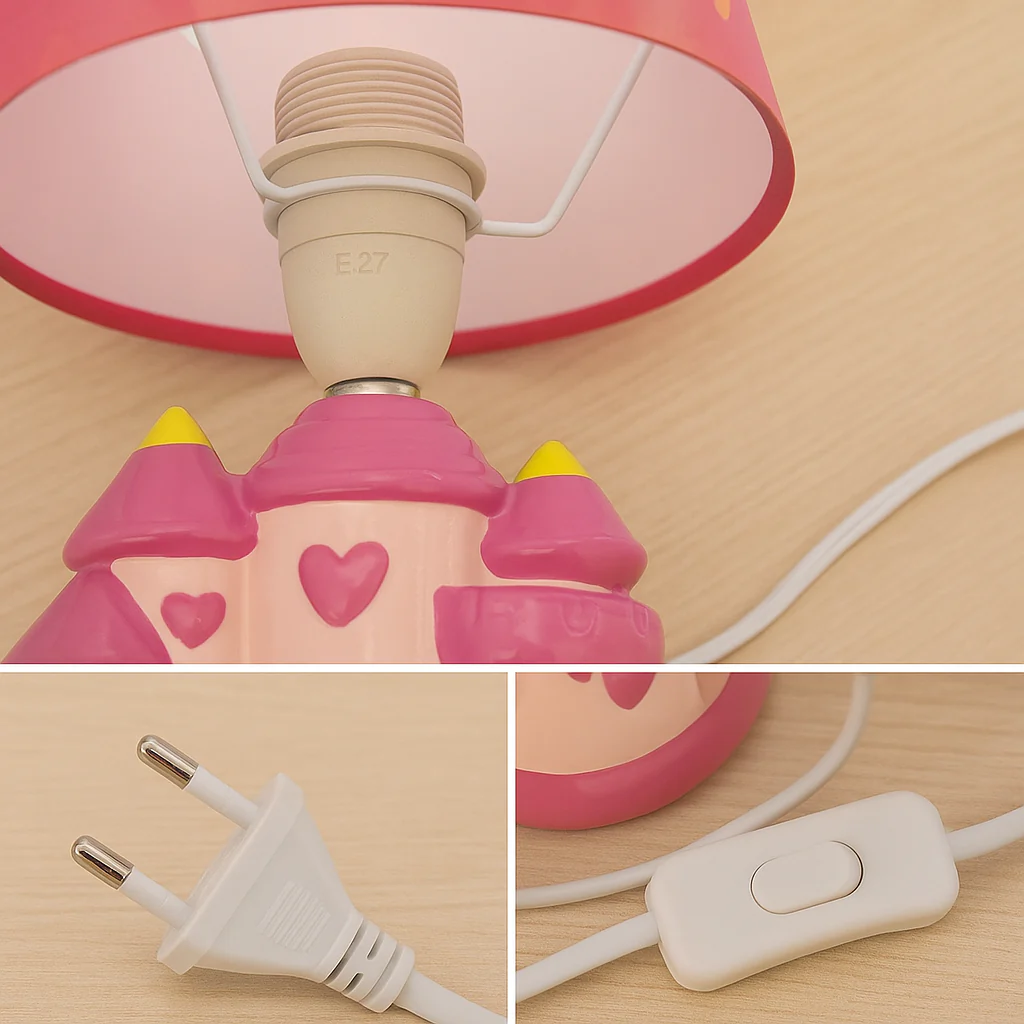 Kids Castle Table Lamp – Cute Night Lamp for Boys & Girls (Available in Pink & Blue) - Image 4