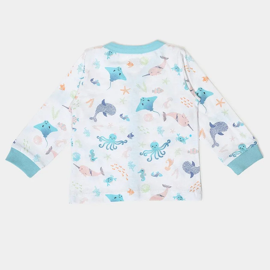 Kids Sea Animal Print Front Open Vest For Baby (Pack Of 3) - Image 6